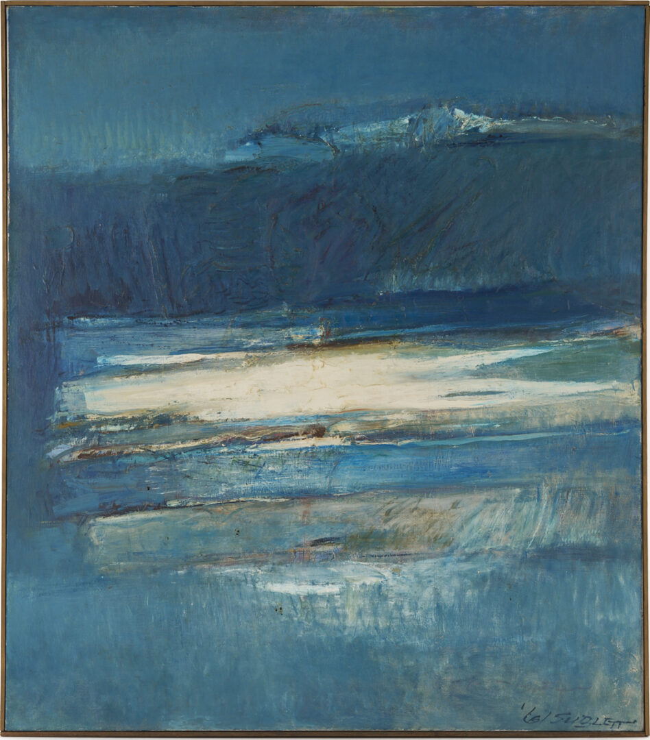 Lot 435: Large Carl Sublett O/C Painting, Beach II, 1961