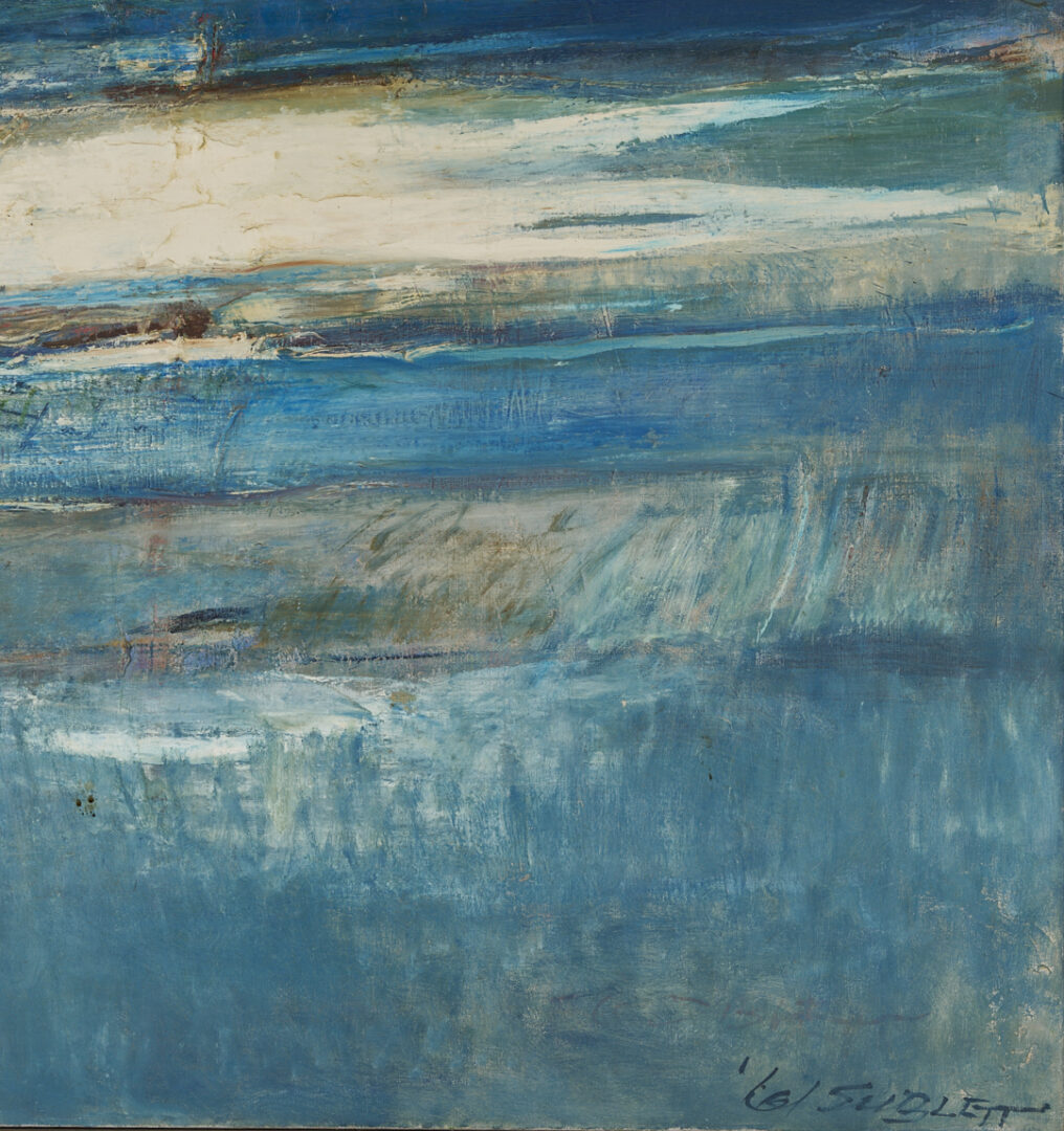 Lot 435: Large Carl Sublett O/C Painting, Beach II, 1961
