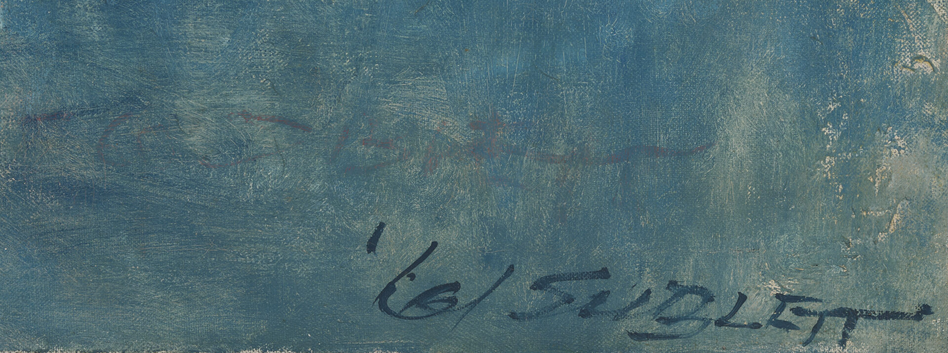 Lot 435: Large Carl Sublett O/C Painting, Beach II, 1961