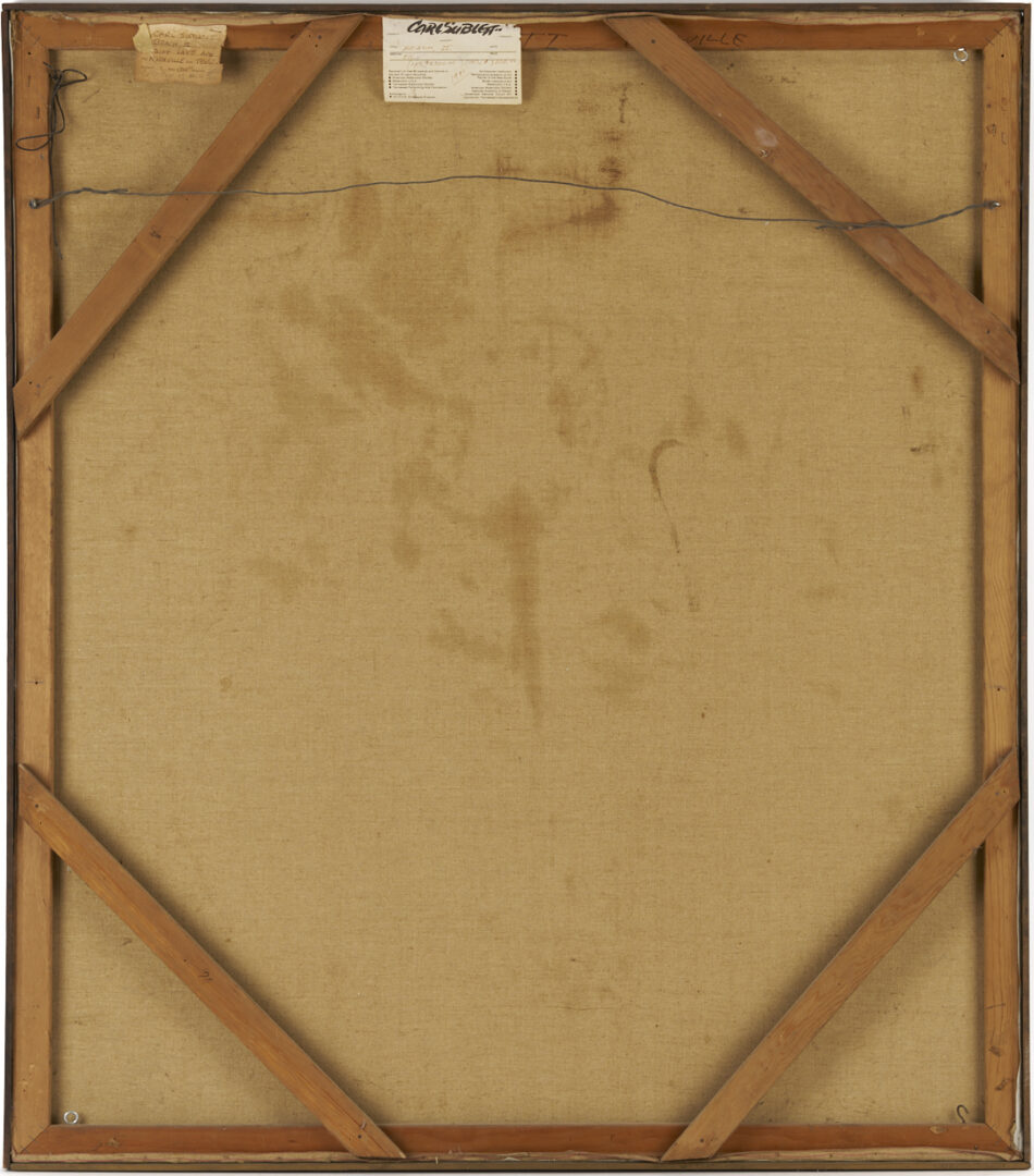 Lot 435: Large Carl Sublett O/C Painting, Beach II, 1961