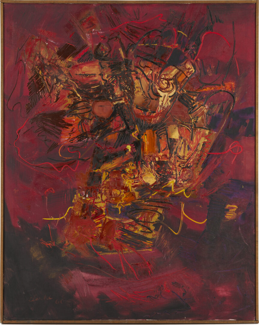 Lot 437: Large Richard Clarke O/C Painting, The Fighter, 1960