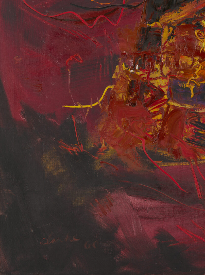 Lot 437: Large Richard Clarke O/C Painting, The Fighter, 1960