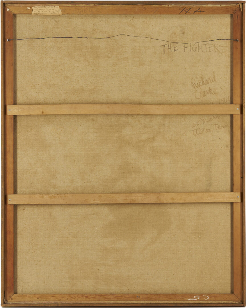 Lot 437: Large Richard Clarke O/C Painting, The Fighter, 1960