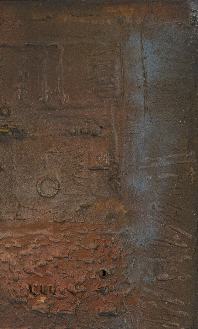 Lot 438: Large C. Kermit Ewing Abstract Mixed Media Painting, Chain Makers Studio, 1963