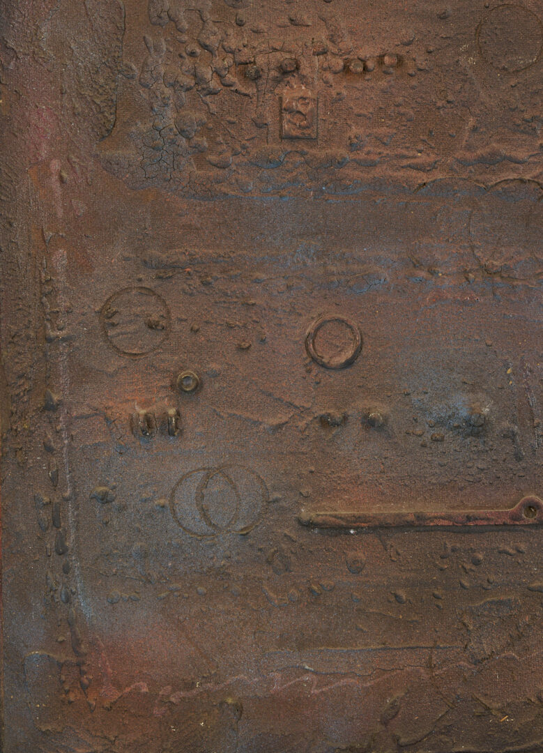 Lot 438: Large C. Kermit Ewing Abstract Mixed Media Painting, Chain Makers Studio, 1963