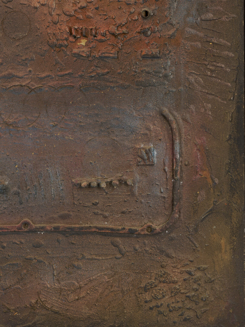 Lot 438: Large C. Kermit Ewing Abstract Mixed Media Painting, Chain Makers Studio, 1963