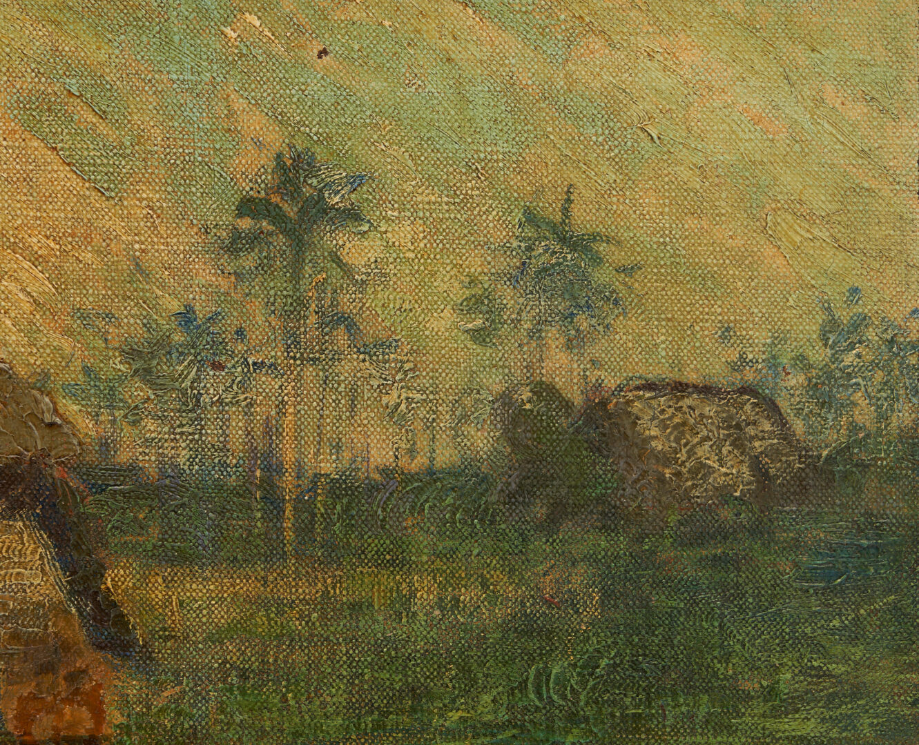 Lot 442: Theodore Wores O/C Samoan Landscape Painting, c. 1901