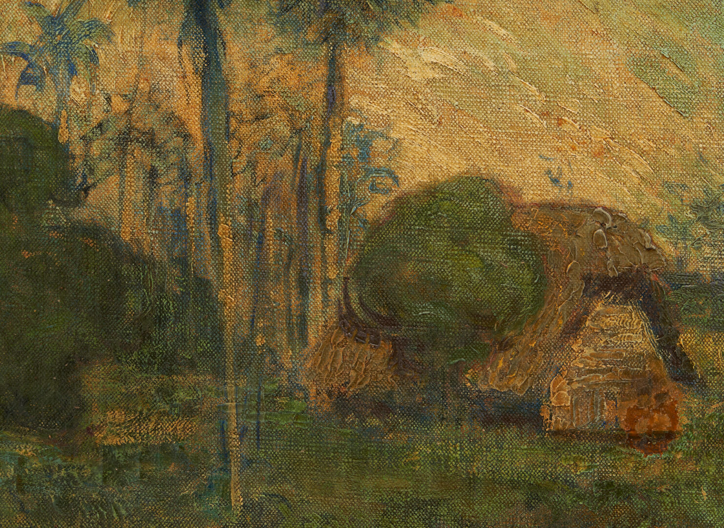 Lot 442: Theodore Wores O/C Samoan Landscape Painting, c. 1901