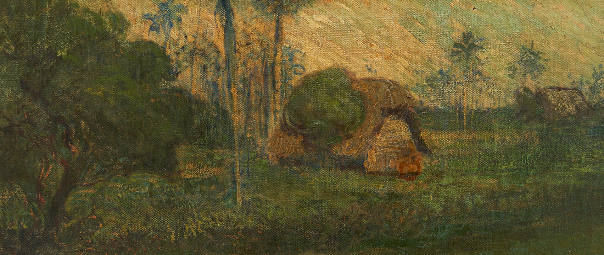 Lot 442: Theodore Wores O/C Samoan Landscape Painting, c. 1901