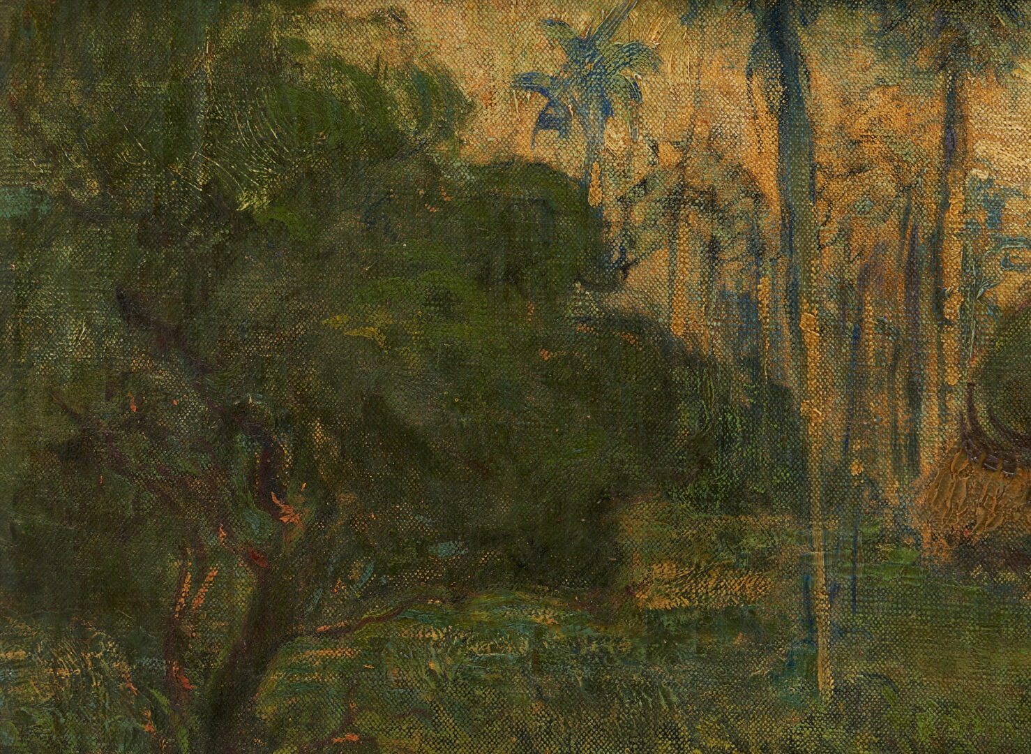 Lot 442: Theodore Wores O/C Samoan Landscape Painting, c. 1901