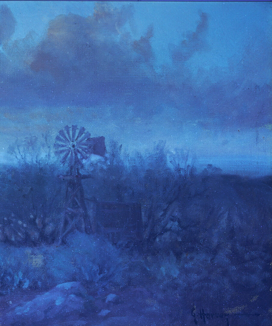 Lot 443: G. Harvey Western Landscape Oil on Canvas Painting