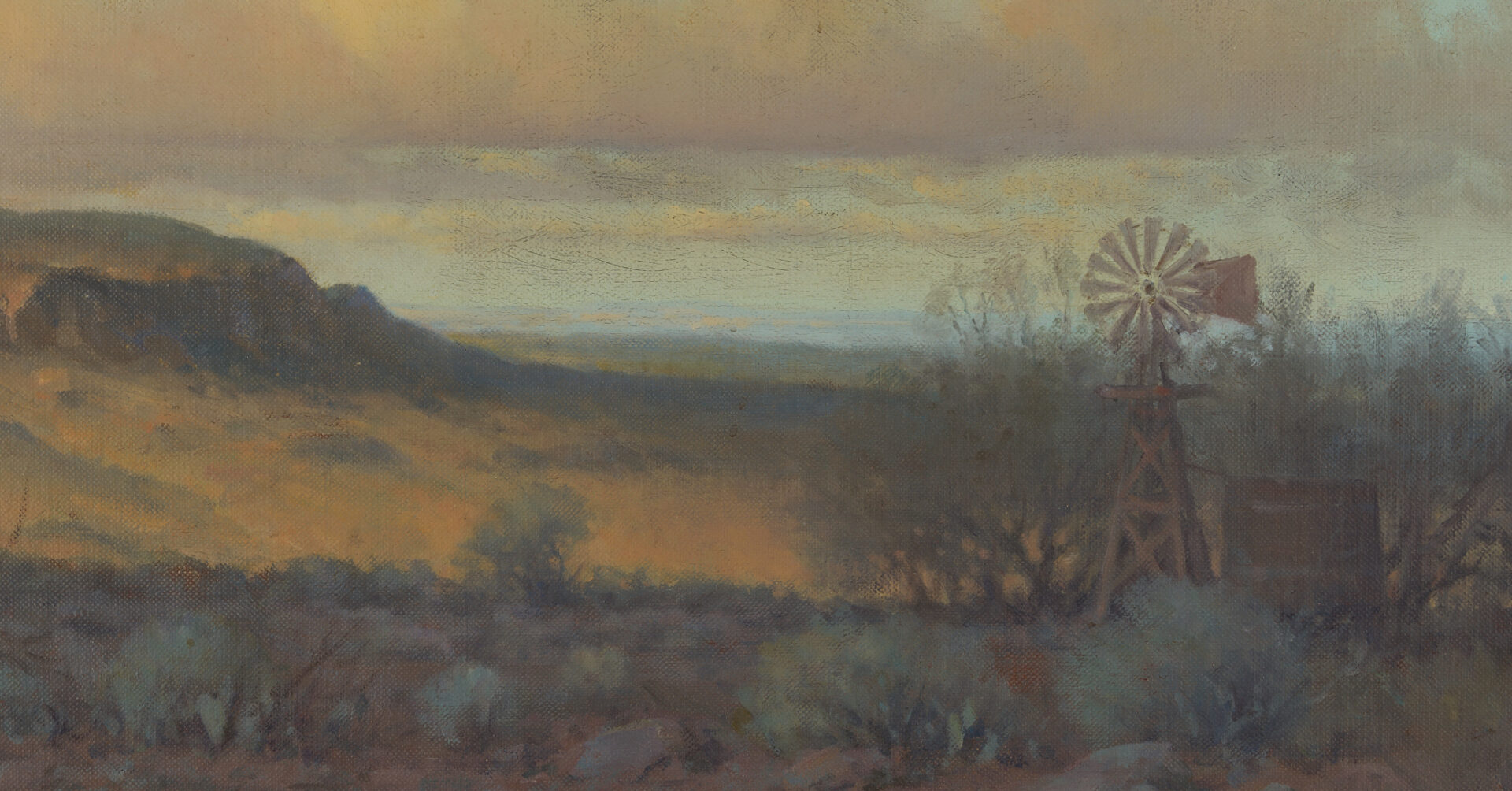 Lot 443: G. Harvey Western Landscape Oil on Canvas Painting