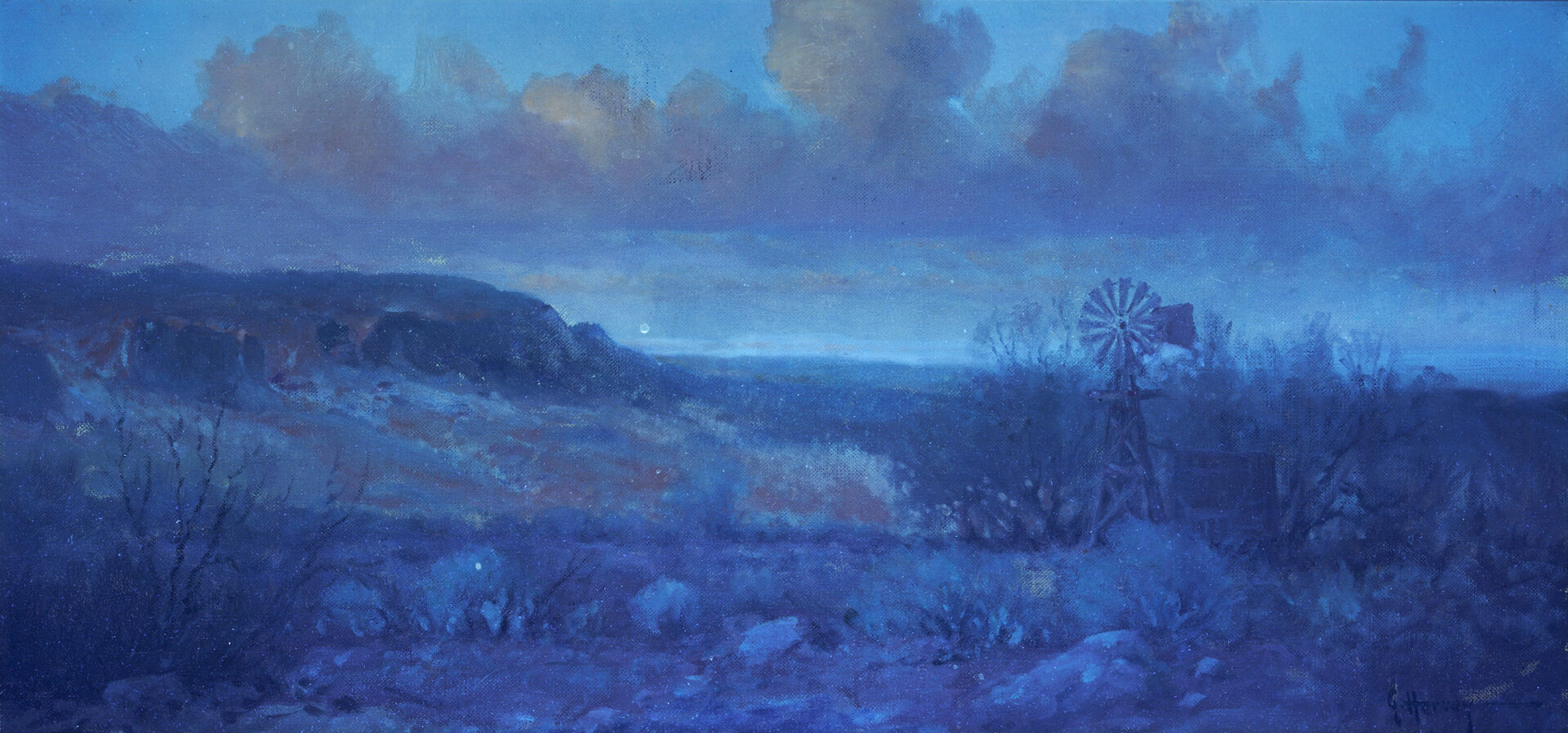 Lot 443: G. Harvey Western Landscape Oil on Canvas Painting