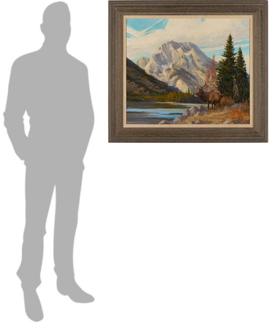 Lot 446: Greg McHuron O/C Western Landscape Painting with Elk