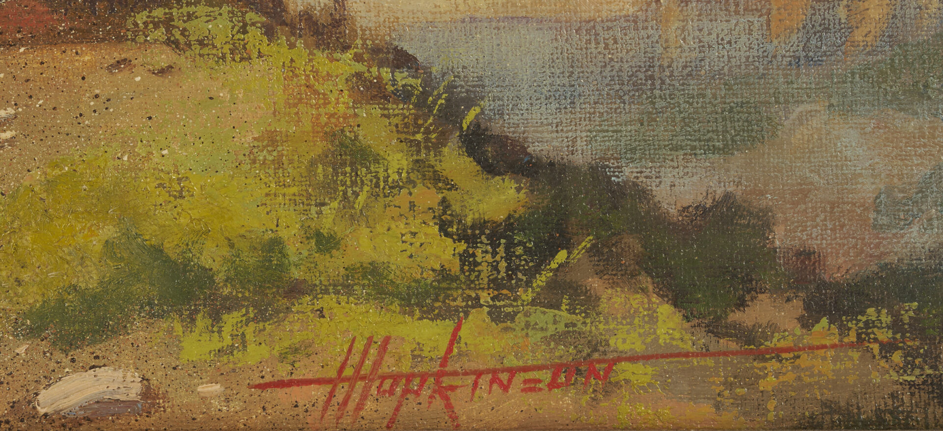 Lot 447: Harold Hopkinson O/C Western Painting, Up on the Mesa