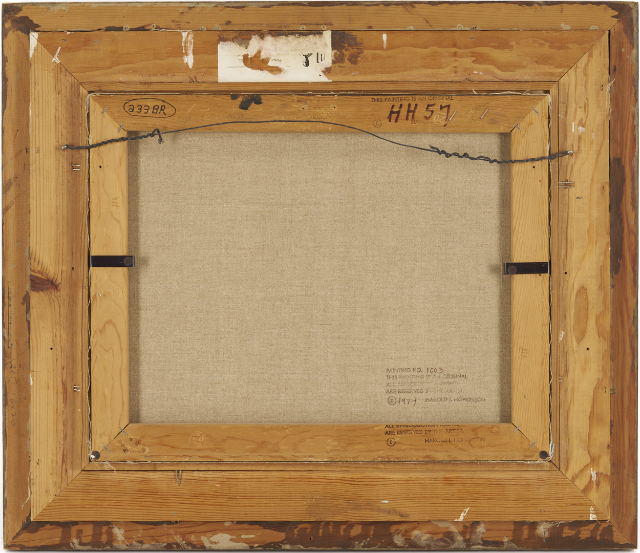 Lot 447: Harold Hopkinson O/C Western Painting, Up on the Mesa