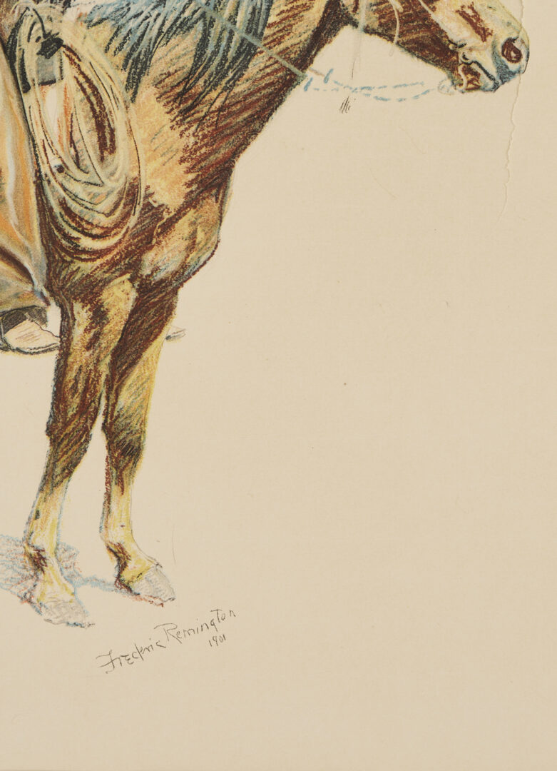 Lot 448: 4 Frederic Remington Chromolithographs Incl. A Bunch of Buckskins, 1901
