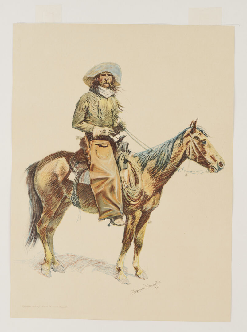 Lot 448: 4 Frederic Remington Chromolithographs Incl. A Bunch of Buckskins, 1901