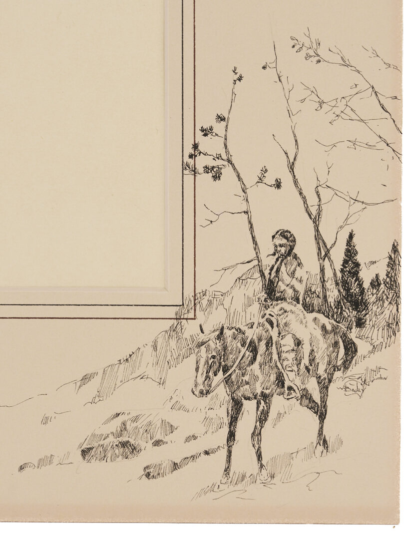 Lot 448: 4 Frederic Remington Chromolithographs Incl. A Bunch of Buckskins, 1901