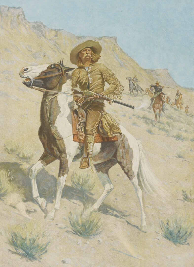 Lot 448: 4 Frederic Remington Chromolithographs Incl. A Bunch of Buckskins, 1901