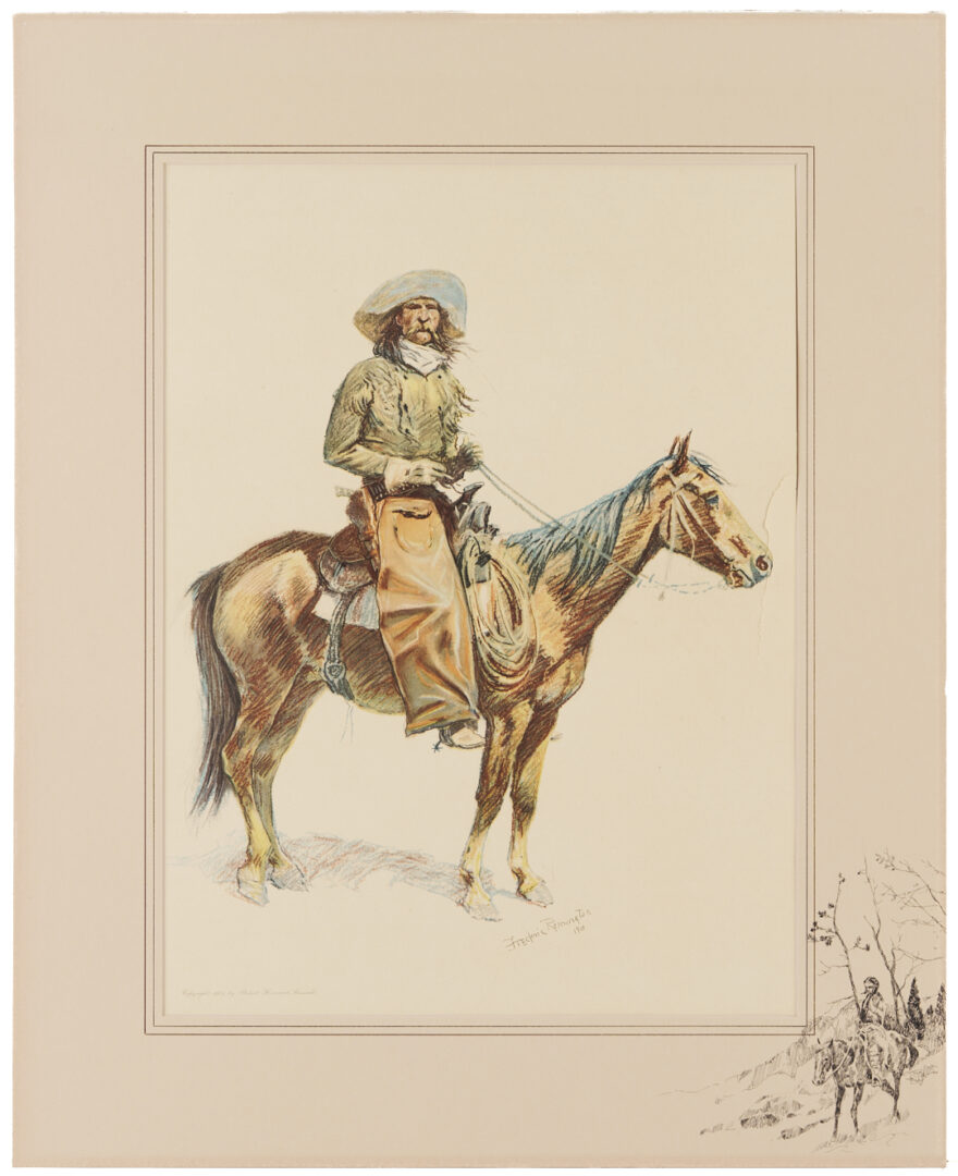 Lot 448: 4 Frederic Remington Chromolithographs Incl. A Bunch of Buckskins, 1901