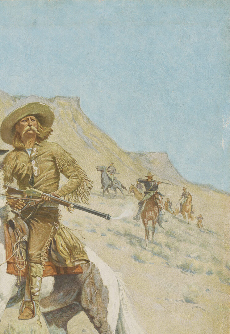 Lot 448: 4 Frederic Remington Chromolithographs Incl. A Bunch of Buckskins, 1901