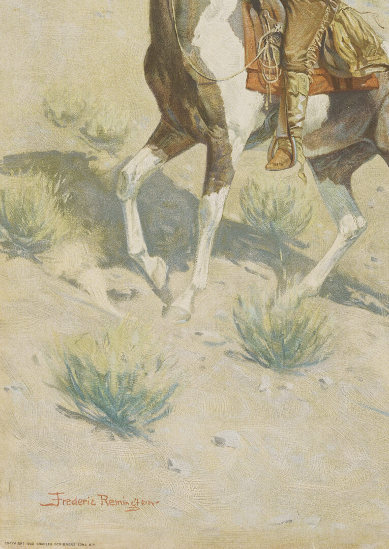 Lot 448: 4 Frederic Remington Chromolithographs Incl. A Bunch of Buckskins, 1901