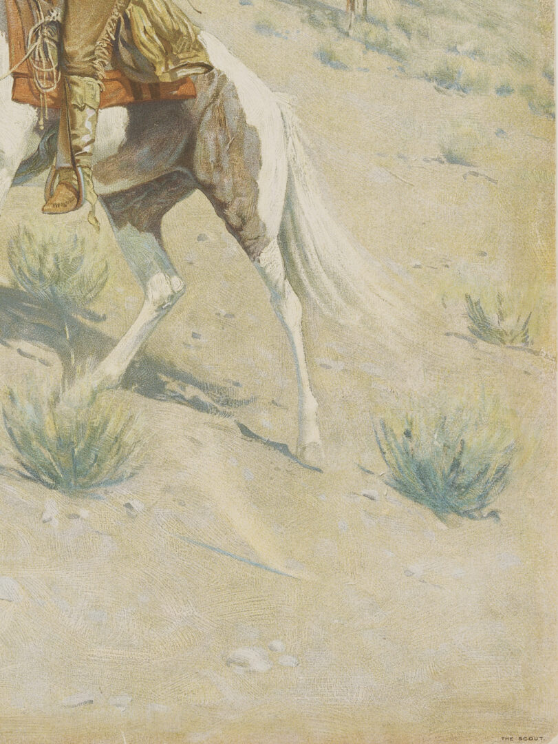 Lot 448: 4 Frederic Remington Chromolithographs Incl. A Bunch of Buckskins, 1901