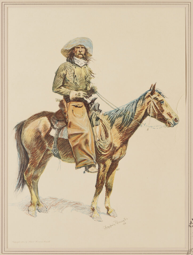 Lot 448: 4 Frederic Remington Chromolithographs Incl. A Bunch of Buckskins, 1901