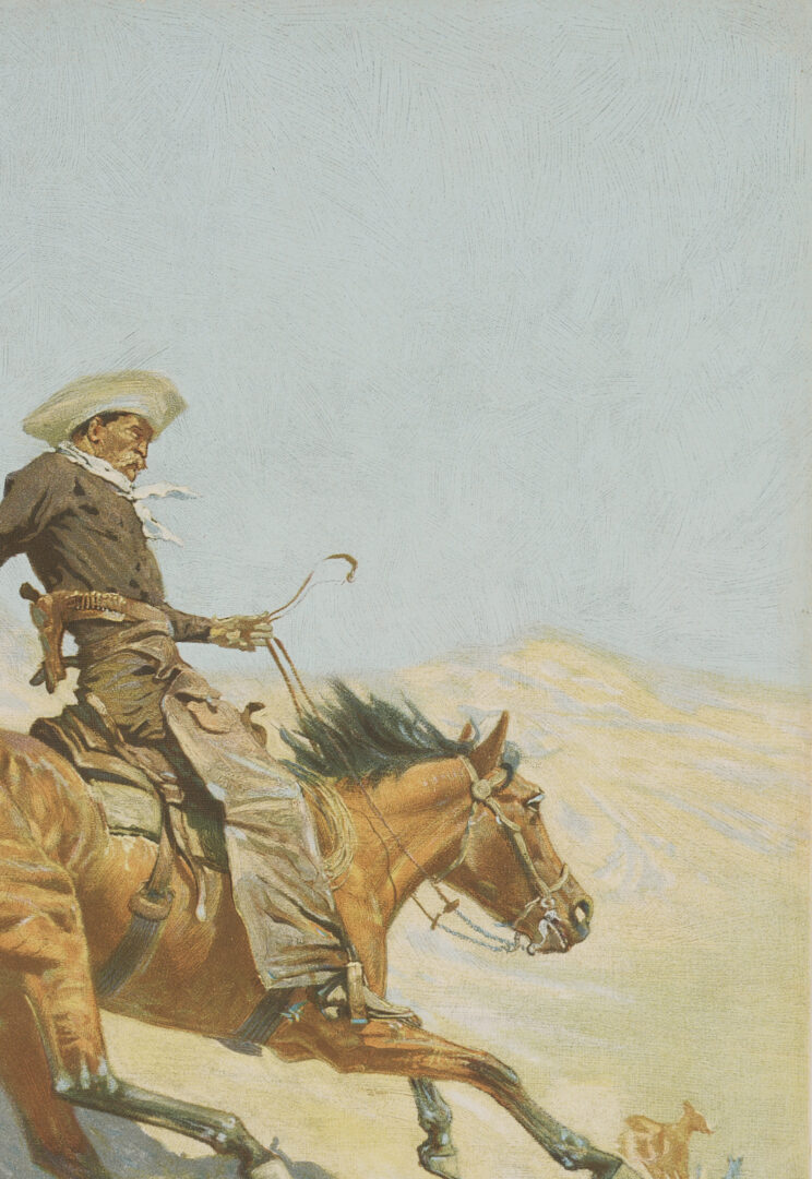 Lot 448: 4 Frederic Remington Chromolithographs Incl. A Bunch of Buckskins, 1901