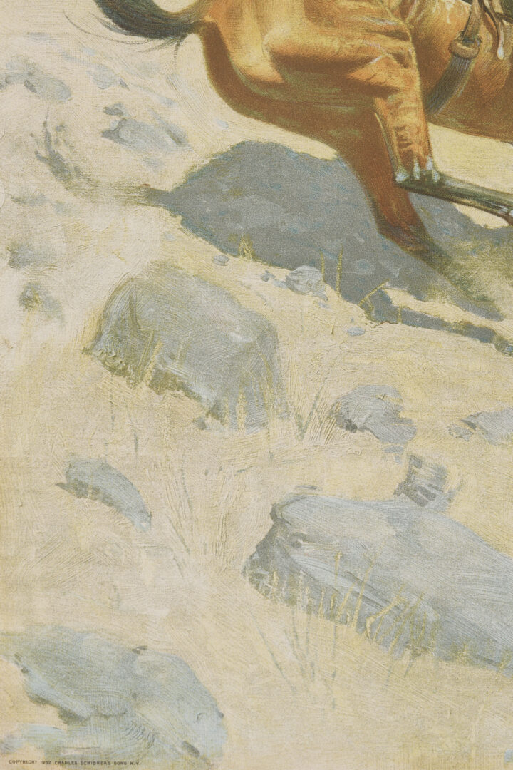 Lot 448: 4 Frederic Remington Chromolithographs Incl. A Bunch of Buckskins, 1901