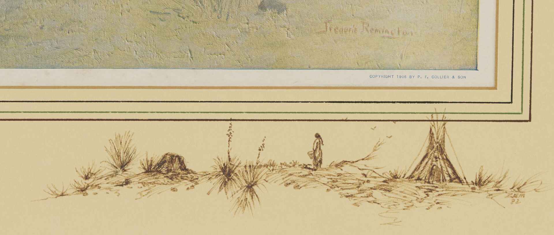 Lot 448: 4 Frederic Remington Chromolithographs Incl. A Bunch of Buckskins, 1901