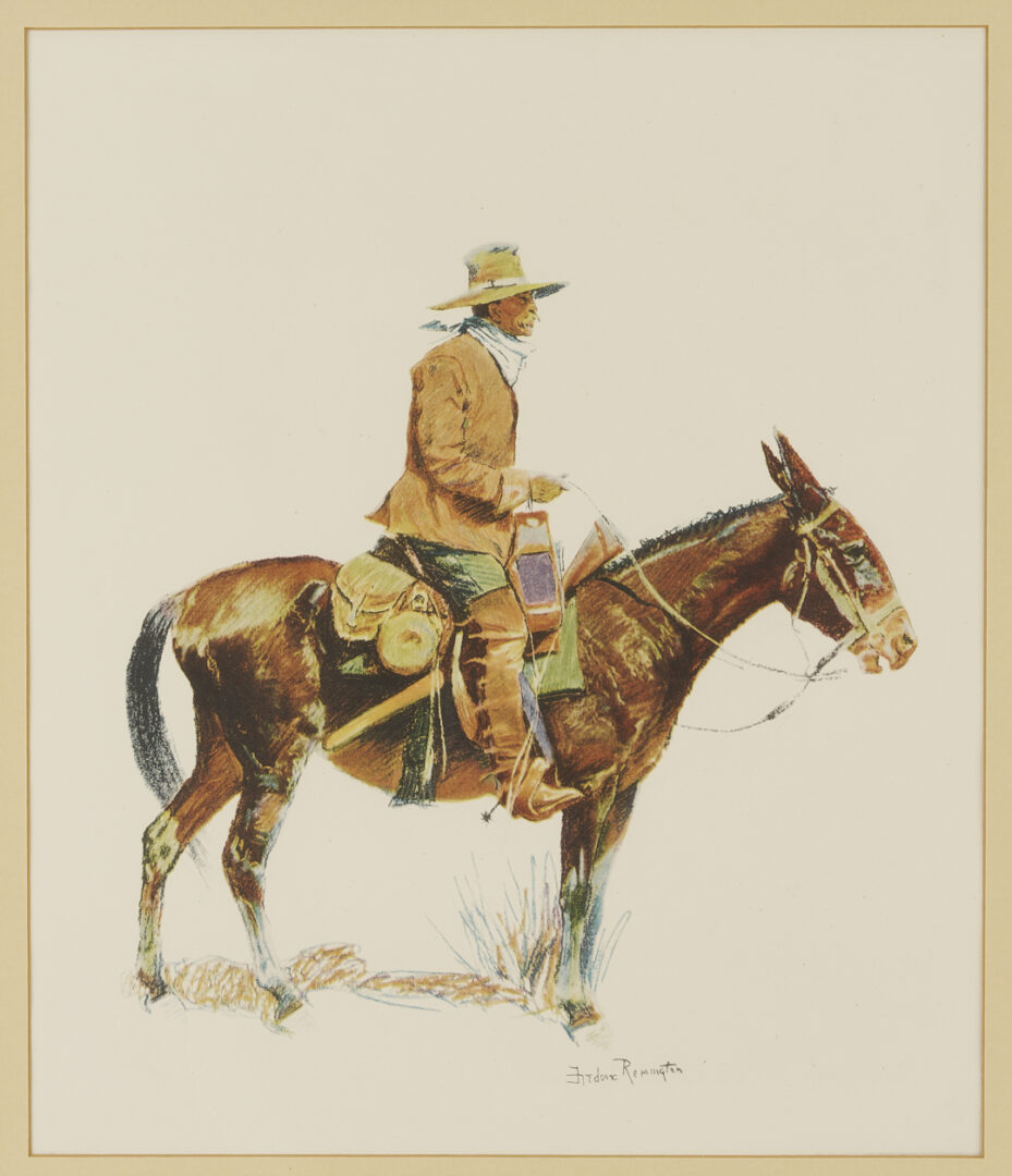Lot 448: 4 Frederic Remington Chromolithographs Incl. A Bunch of Buckskins, 1901