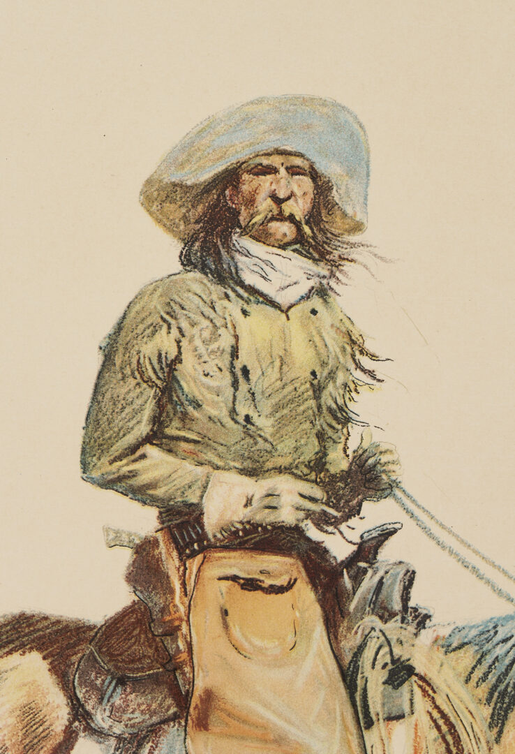 Lot 448: 4 Frederic Remington Chromolithographs Incl. A Bunch of Buckskins, 1901