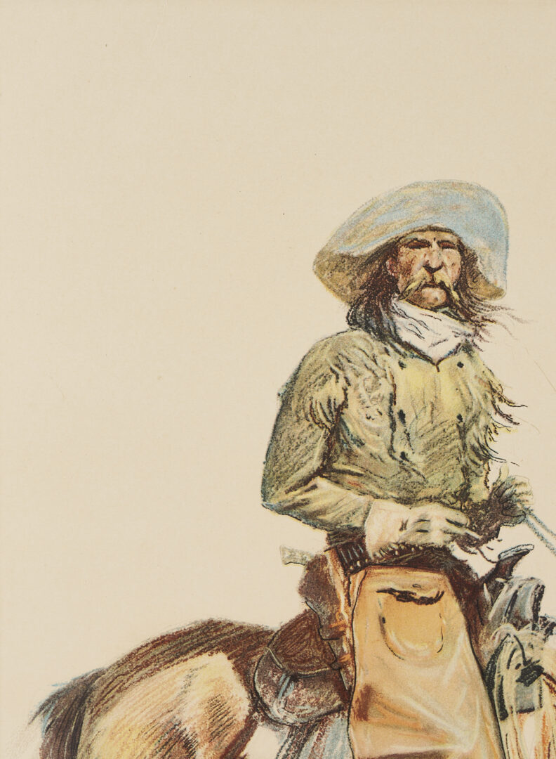 Lot 448: 4 Frederic Remington Chromolithographs Incl. A Bunch of Buckskins, 1901