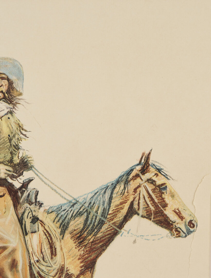 Lot 448: 4 Frederic Remington Chromolithographs Incl. A Bunch of Buckskins, 1901