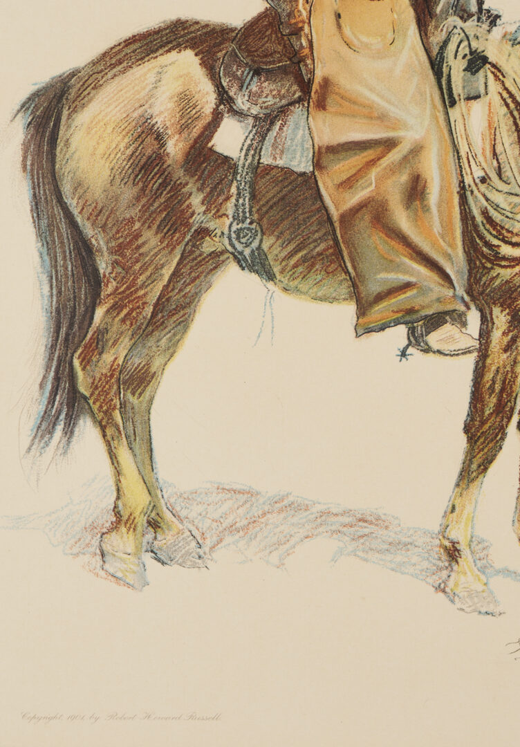 Lot 448: 4 Frederic Remington Chromolithographs Incl. A Bunch of Buckskins, 1901