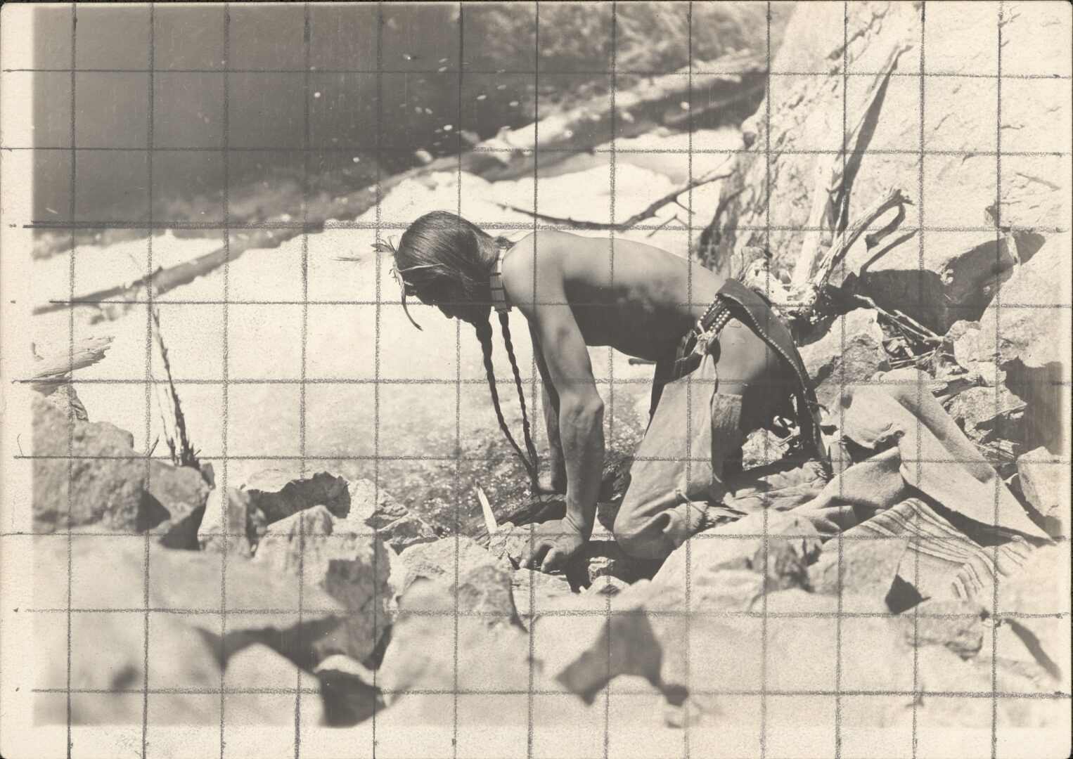 Lot 449: Eanger Irving Couse O/B Painting; Moonlight, Indian Lake; 1926