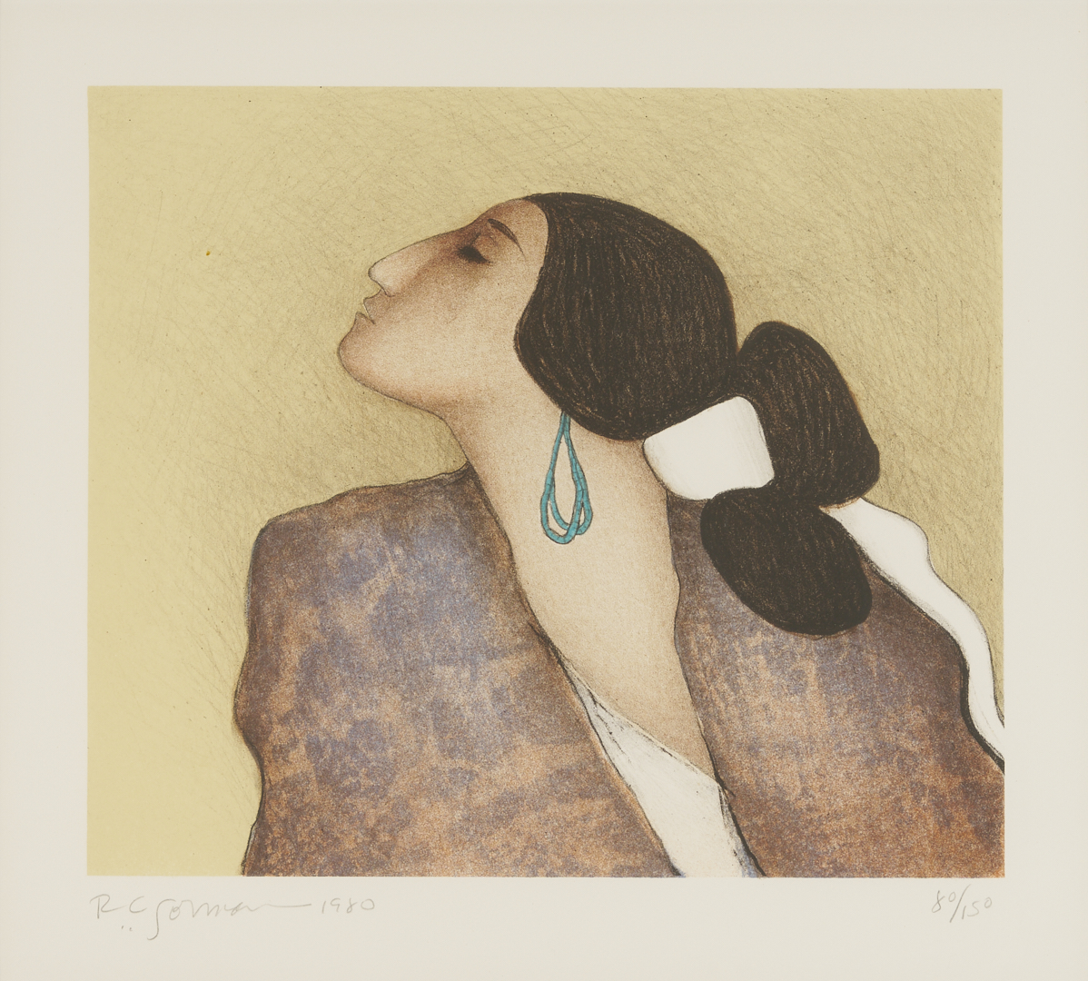 Lot 452: 2 R.C. Gorman Signed Lithos, Woman w/ Tulip Bowl & Danya