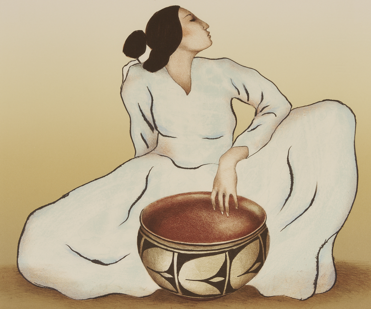 Lot 452: 2 R.C. Gorman Signed Lithos, Woman w/ Tulip Bowl & Danya