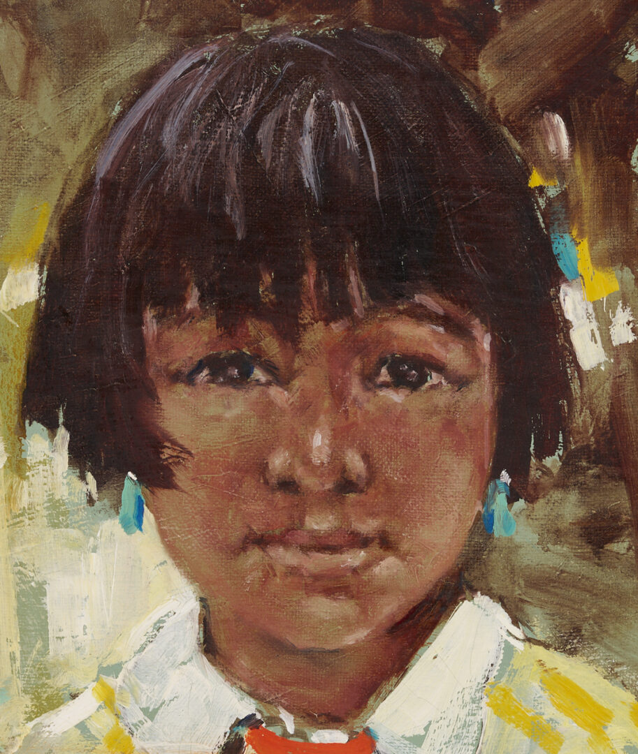 Lot 455: Ross Stefan O/C Portrait, Taos Girl