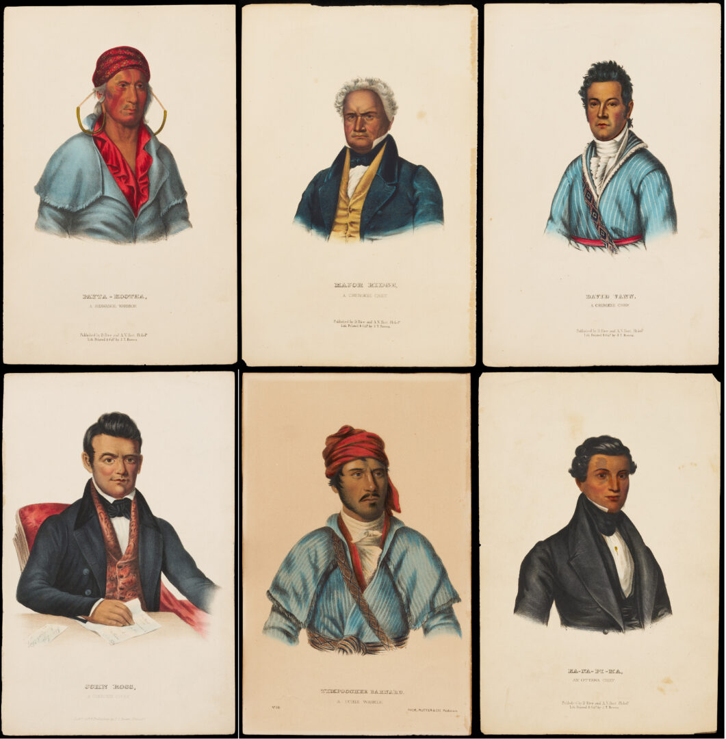 Lot 457: 6 McKenney & Hall Lithographs from Indian Tribes of N. America