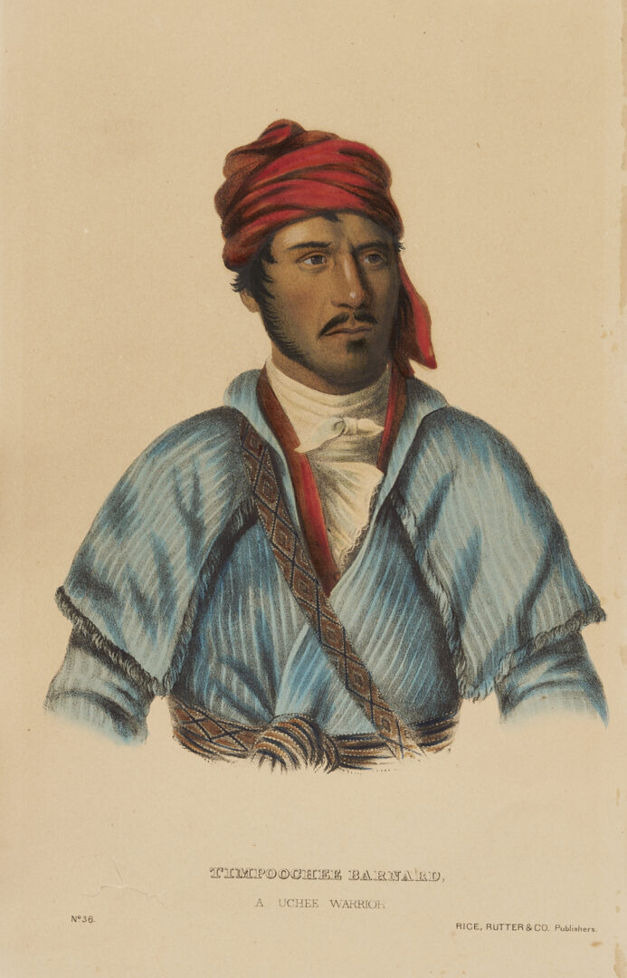 Lot 457: 6 McKenney & Hall Lithographs from Indian Tribes of N. America