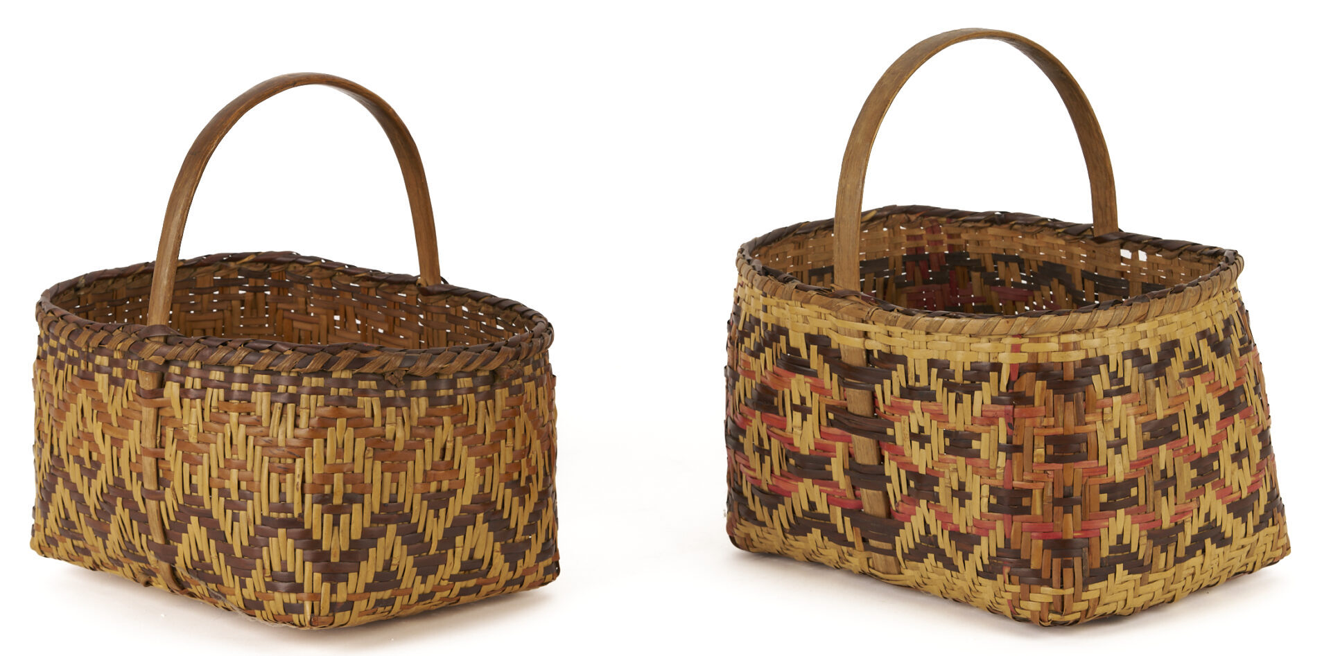 Lot 458: 2 Native American Cherokee Rivercane Market Baskets