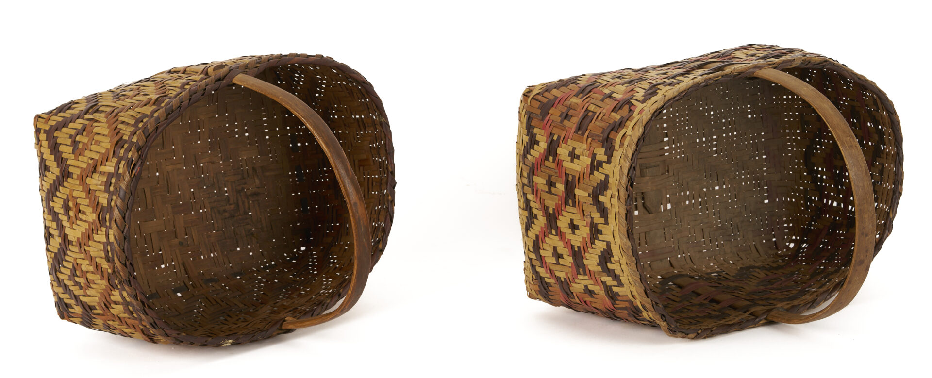 Lot 458: 2 Native American Cherokee Rivercane Market Baskets