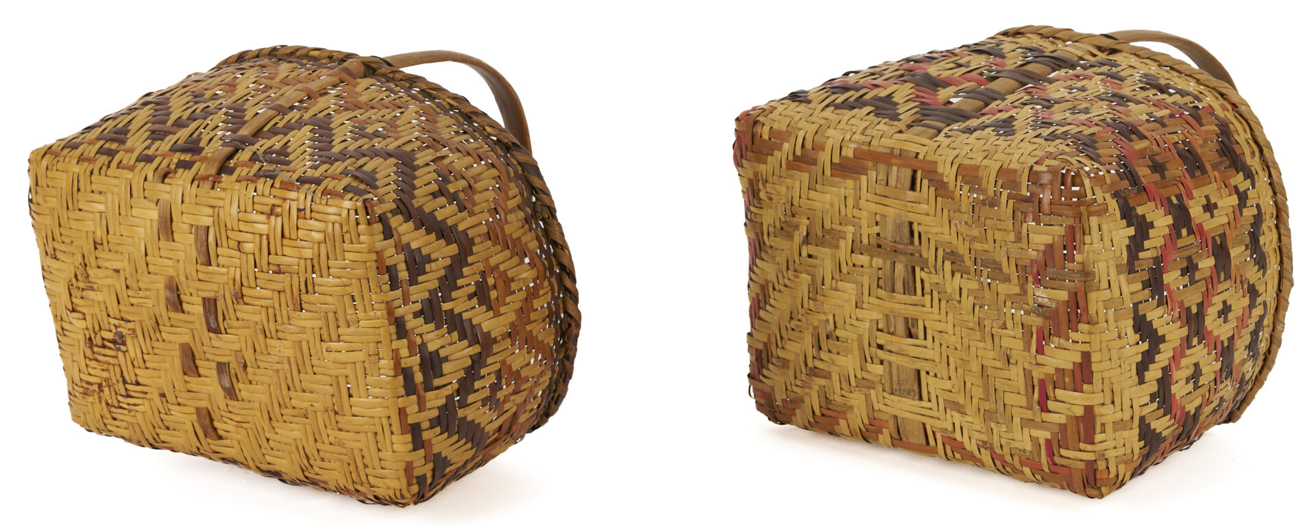 Lot 458: 2 Native American Cherokee Rivercane Market Baskets