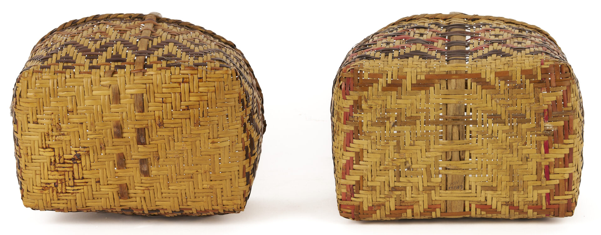 Lot 458: 2 Native American Cherokee Rivercane Market Baskets