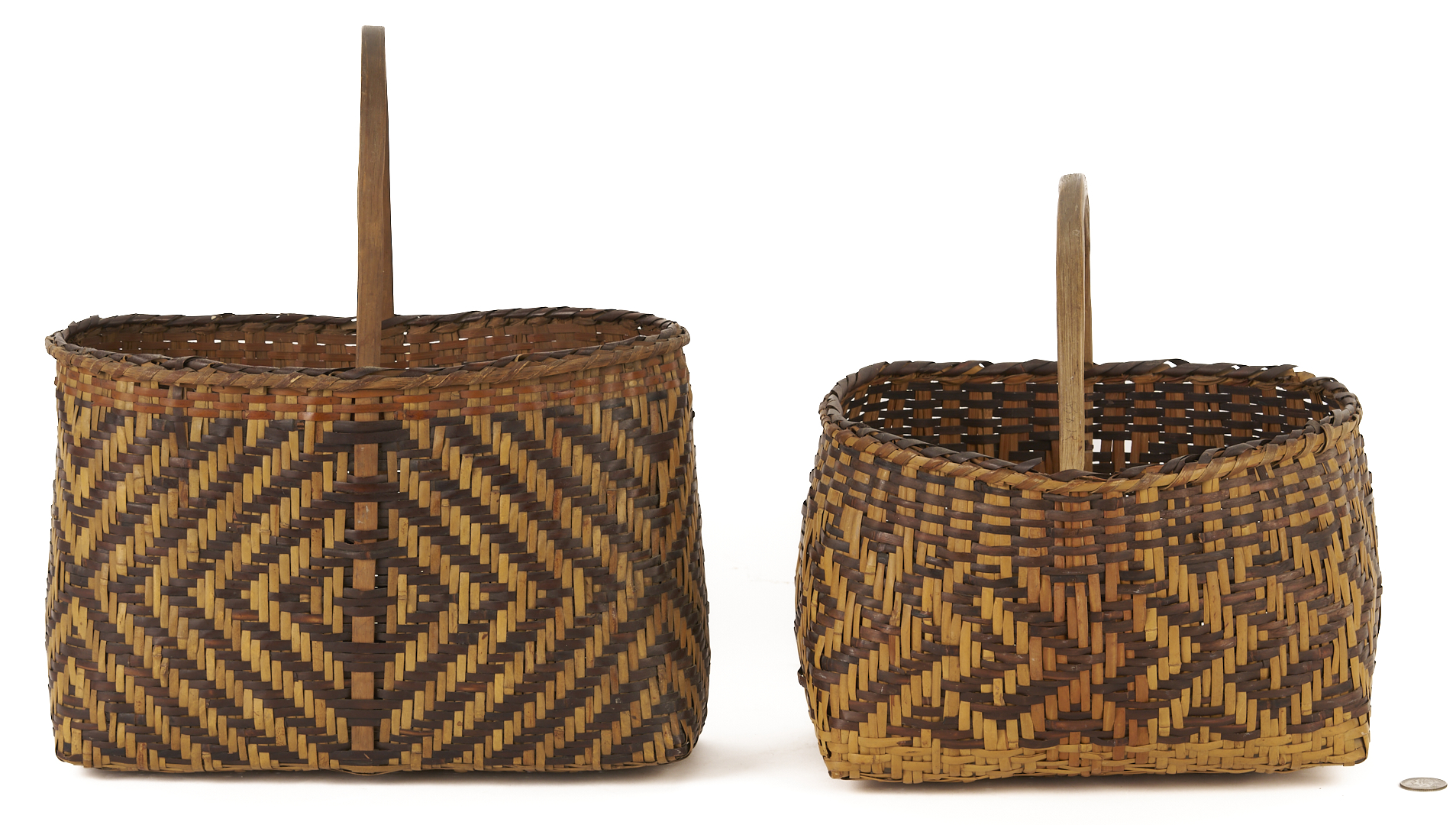 Lot 459: 2 Native American Cherokee Rivercane Baskets
