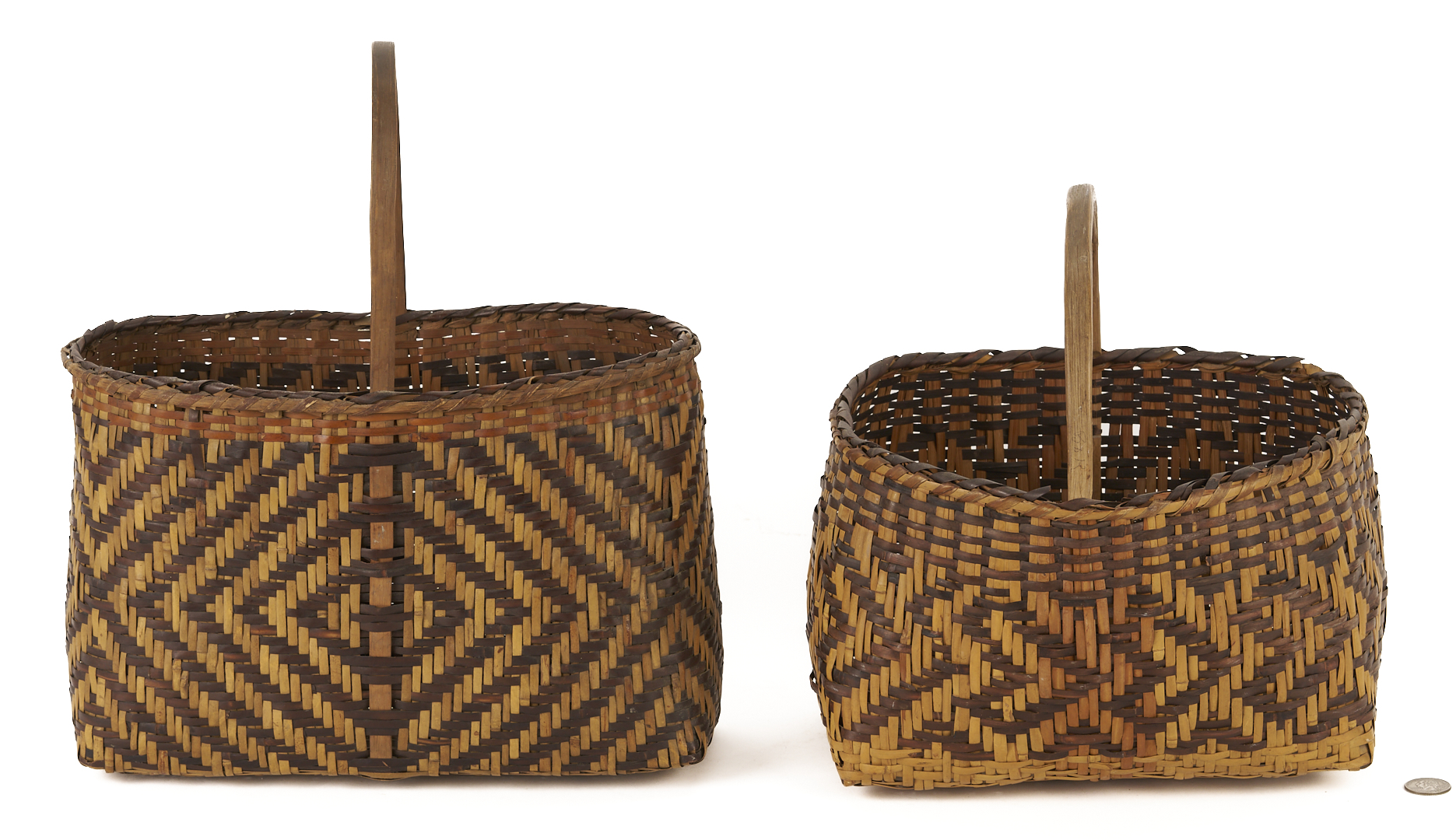 Lot 459: 2 Native American Cherokee Rivercane Baskets