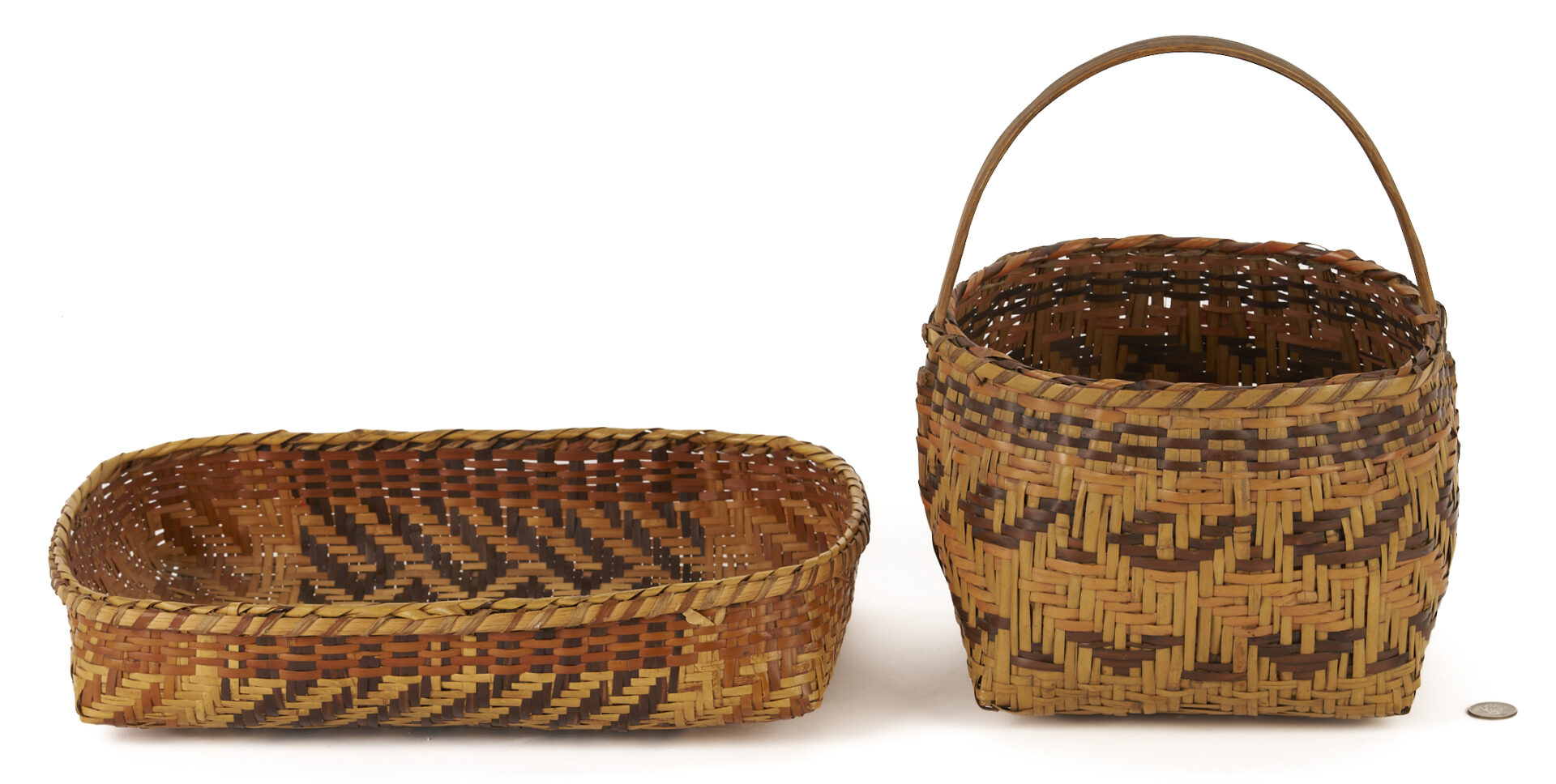 Lot 460: 2 Native American Cherokee Rivercane Baskets